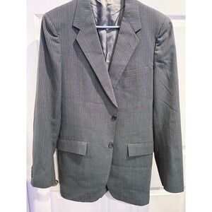 Vintage Richman Brothers Mens Grey Pinstripe Two Button Blazer Suit Jacket 42R